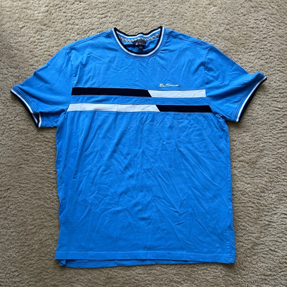 Men’s Ben Sherman Blue T-Shirt with Stripes